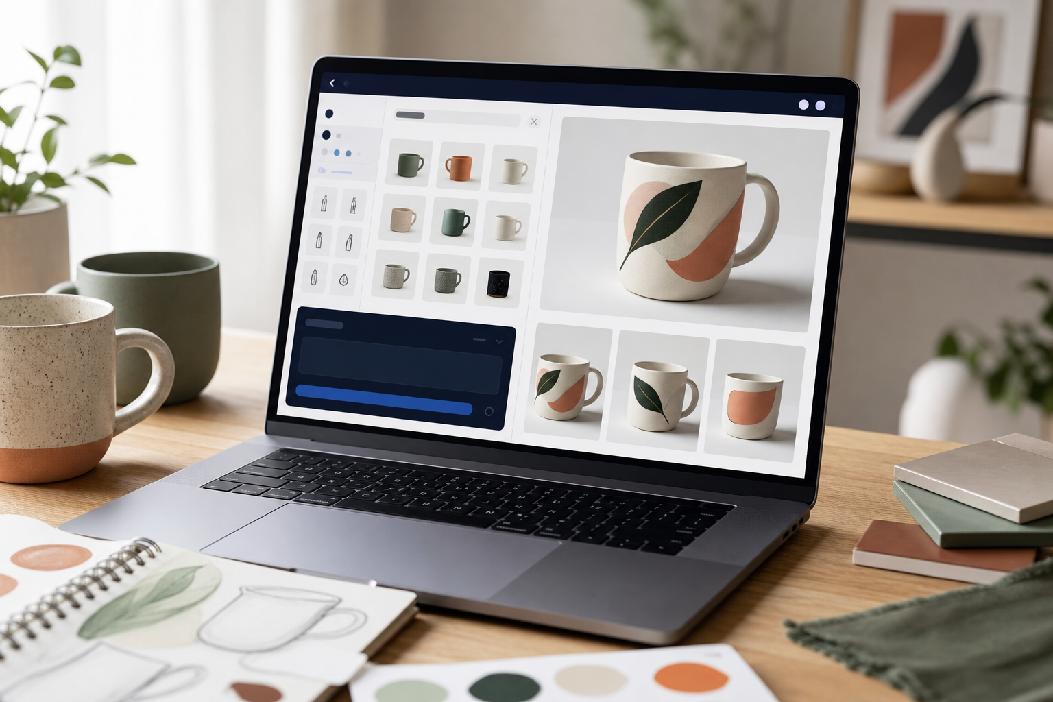 Interface de creation MySalor sur ordinateur portable
